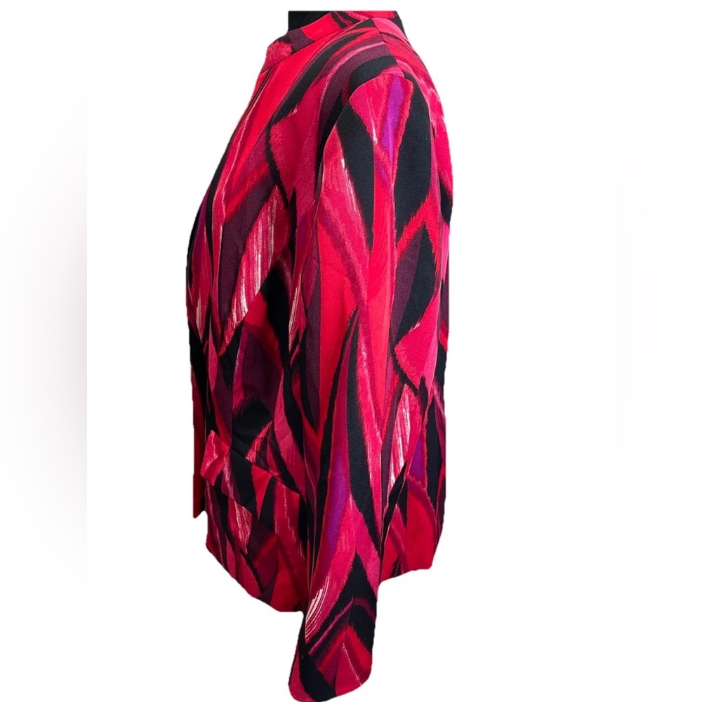 Jones studio separates‎ woman pink black colorful open no close jacket size 16W - Picture 4 of 12